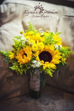 svatební kytice slunečnice